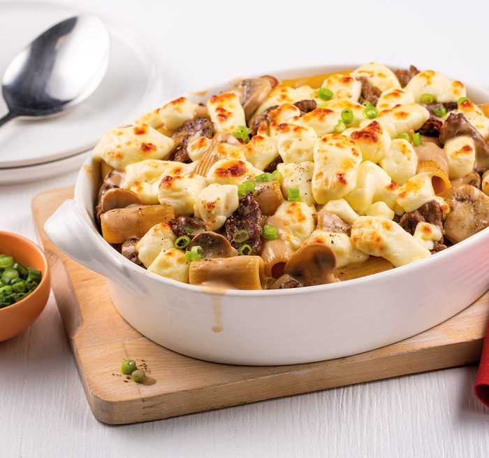 Rigatonis au boeuf à saveur de poutine